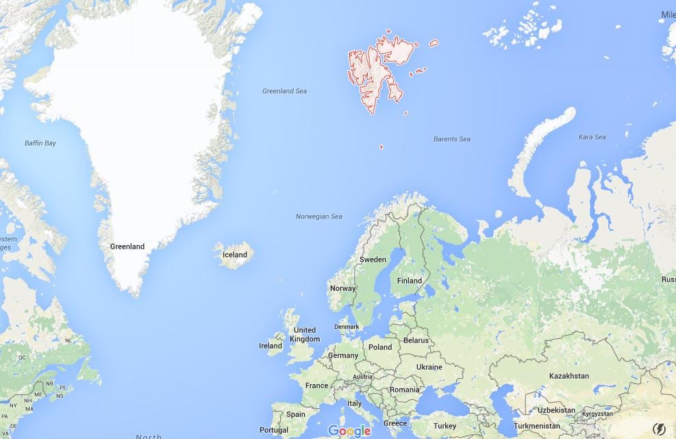 spitsbergen, নরওয়ে মানচিত্র