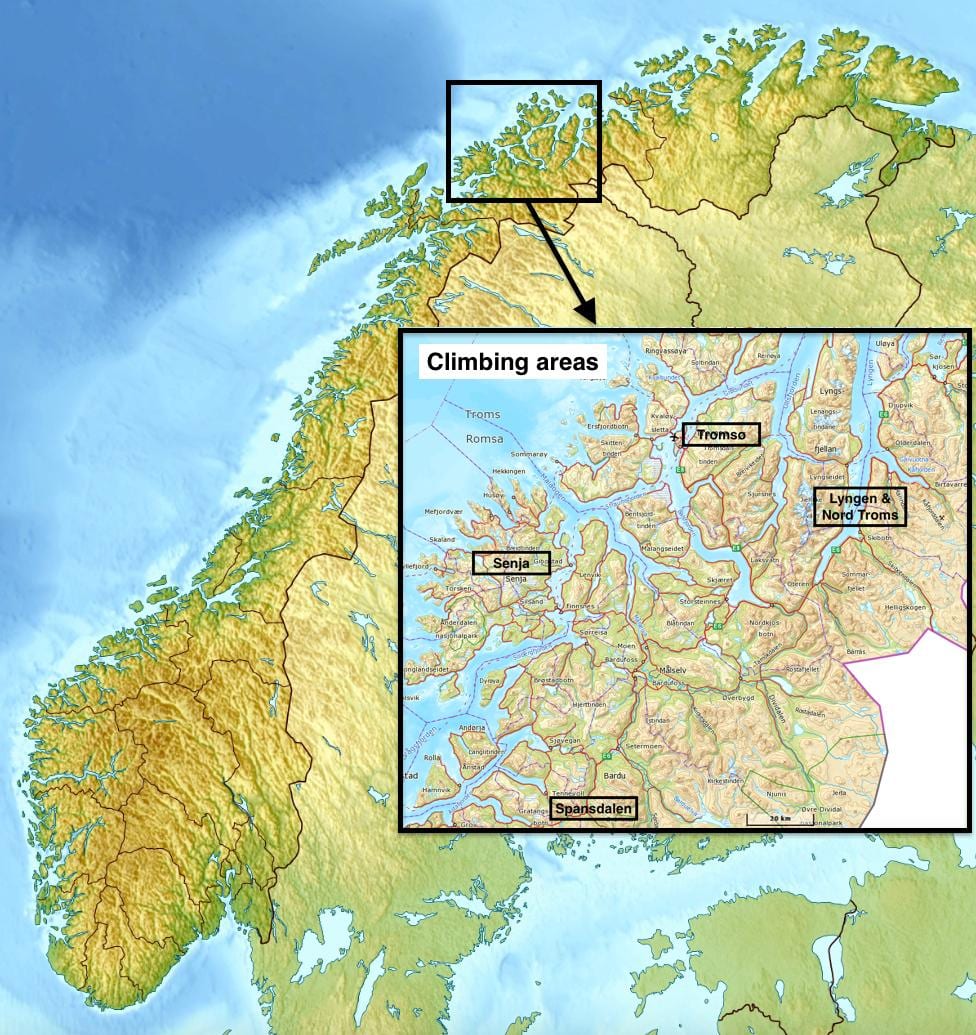 tromsø নরওয়ে মানচিত্র