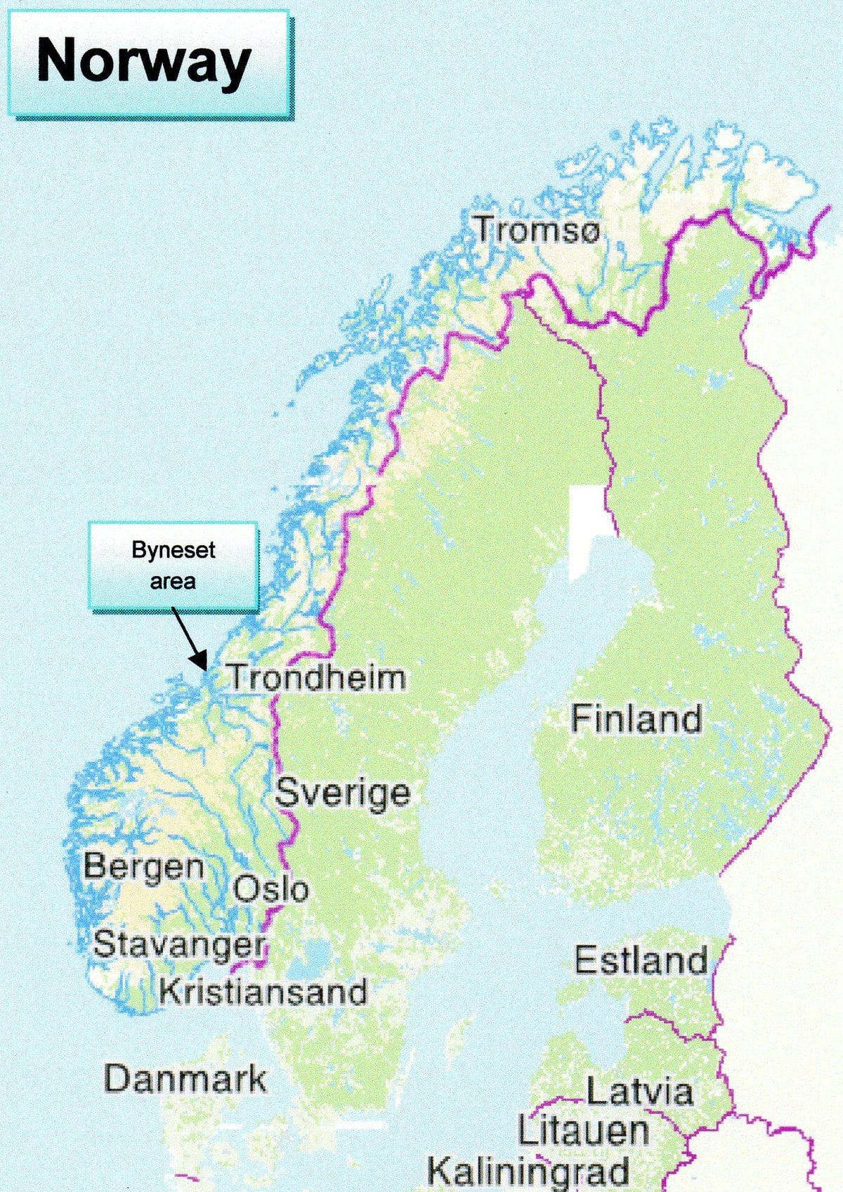 মানচিত্র, trondheim, নরওয়ে